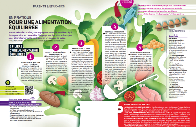 Pour une alimentation équilibrée